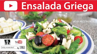 ENSALADA GRIEGA  Vicky Receta Facil [upl. by Erlinna]