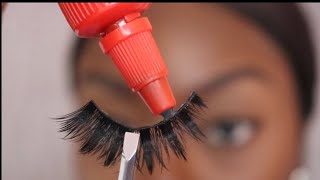 Easy Eyelash Tutorial  How To Apply Strip Lashes [upl. by Anitahs258]