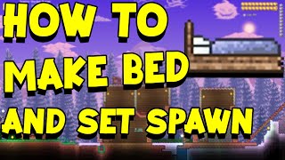 Terraria  How to Make a Bed and Set Spawn [upl. by Tiram272]