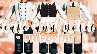 Café and Hotel Uniform Outfits  Codes  Links  Roblox Bloxburg [upl. by Uy]