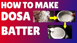 Easy Dosa Batter Recipe  How to Make Dosa Batter at Home  South Indian Breakfast [upl. by Holbrook]