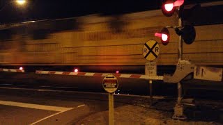 Union Pacific 7756 Freight Train at Athens Avenue Railroad Crossing High Speed Lincoln Ca [upl. by Mulligan74]