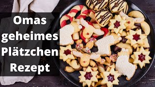 Omas geheimes Plätzchen Rezept  1 Teig für 5 Plätzchen [upl. by Eeruhs]