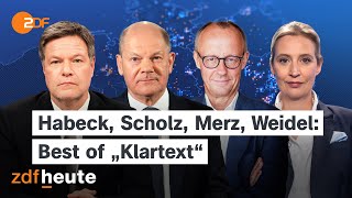 Die wichtigsten Aussagen der Kanzlerkandidaten  Das ZDFWahlforum quotKlartextquot [upl. by Alliber]