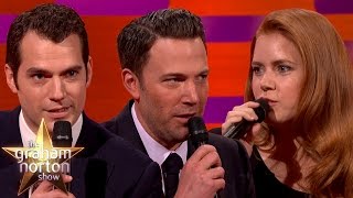 Henry Cavill Ben Affleck and Amy Adams Do The Batman Voice  The Graham Norton Show [upl. by Annaoj]