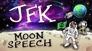 Moon Speech  John F Kennedy Animated [upl. by Arodasi861]