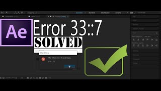 Fix after effect error 337 Damage after effects file error [upl. by Siol376]