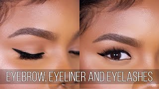 EYEBROW EYELINER for Hooded Eyes and EYELASH Tutorial for Beginners  Ale Jay [upl. by Ahsele]