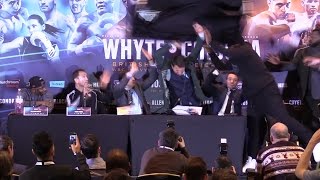 Dereck Chisora Throws A TABLE At Dillian Whyte During Explosive PreFight Press Conference [upl. by Mingche]