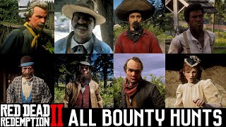 Red Dead Redemption 2  All 14 Bounty Hunting Missions RDR2 [upl. by Firahs]