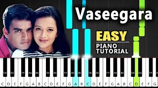 Vaseegara Easy Piano Tutorial With Notes  Minnale  Blacktunes Piano [upl. by Anyel]