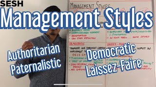 Authoritarian Paternalistic Democratic amp LaissezFaire  ManagementLeadership Styles [upl. by Assile748]