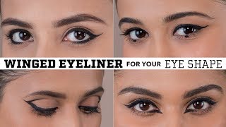 Winged Eyeliner For Your Eye Shape  Hooded Deep Set Almond Downturned amp Round Eyes [upl. by Baldwin]