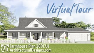 1800 Sq Ft 3Bedroom Modern Farmhouse Plan 28917JJ  Interior Walkthrough amp 360° Exterior Tour [upl. by Noreh572]