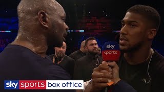 DILLIAN WHYTE amp ANTHONY JOSHUA FACE OFF AFTER DEREK CHISORA KNOCK OUT [upl. by Brodench745]