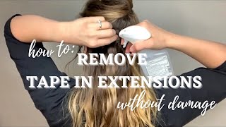 HOW TO REMOVE TAPE IN EXTENSIONS WITHOUT DAMAGE [upl. by Tini]