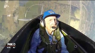 96yearold WWII pilot takes flight again in Tampa [upl. by Durwood318]