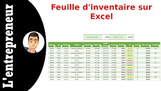 Faire une feuille dinventaire sur Excel [upl. by Ellerrehs]