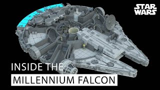 Star Wars A Detail Look Inside the Millennium Falcon [upl. by Ennayram345]