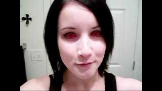 Inserting and Removing Red Sclera Contact Lenses Plus FAQ [upl. by Jolee]