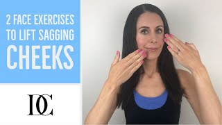 2 Face Exercises To Lift Sagging Cheeks [upl. by Ayekram]