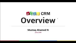 Zoho CRM Overview [upl. by Sneve655]