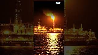 FPSO Tanker Vessel Near Oil Platform At Night [upl. by Kessiah118]