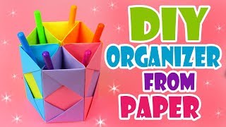 DIY DESK ORGANIZER PAPER TUTORIAL SOSO EASY [upl. by Matelda]