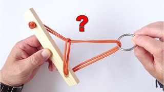 Simple Ring and Rope Puzzle  How to Make and Solve  Paracord Diamond Knot Version  CBYS Tutorial [upl. by Urbai768]