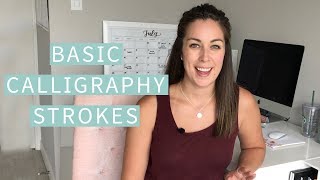 Basic Calligraphy Strokes Beginner Calligraphy 101  The Happy Ever Crafter [upl. by Ambie]