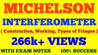 MICHELSON INTERFEROMETER  CONSTRUCTION AND WORKING OF MICHELSON INTERFEROMETER  WITH EXAM NOTES [upl. by Dremann]