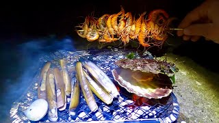 COASTAL Foraging  Delicious BBQ Seafood at 3am [upl. by Cly749]