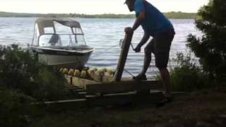 Driveon Autoleveling PWC Ramp on Houseboat Side View [upl. by Hsaniva487]