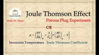 Joule Thomson Effect  Inversion Temperature  Explained  JT Coefficient  Lecture 13 [upl. by Refinney834]