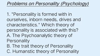 Freshman Psychology questions Chapter 6  Personality [upl. by Ecinaj]