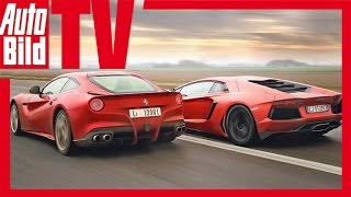 Ferrari F12 Berlinetta vs Lamborghini Aventador part 12 [upl. by Zebedee463]