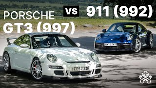 Porsche 911 GT3 997 vs 911 Carrera S 992  PistonHeads [upl. by Galatea847]