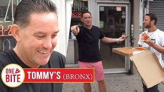 Barstool Pizza Review  Tommys Pizza Bronx With Special Guest Lorenzo [upl. by Anytsirhc42]