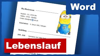 tabellarischer Lebenslauf in Word [upl. by Silden]