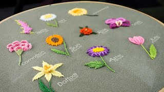 10 Gorgeous Flower Ideas Hand Embroidery Art with Simple Stitches [upl. by Amimej]