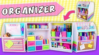 🗃 DESKTOP ORGANIZER DIY expandable from Cardboard 👉 Back to school  aPasos Crafts DIY [upl. by Hauge]