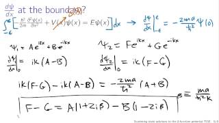 Scattering state solutions to the delta function potential TISE [upl. by Arbrab457]