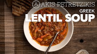 Greek Lentil Soup  Akis Petretzikis [upl. by Ajup23]