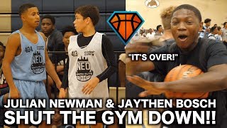 Julian Newman Gets CHALLENGED By Jaythan Bosch at NEOYE  Players STORMS the Court [upl. by Heidie308]