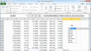 Calculating stock beta using Excel [upl. by Kliber]